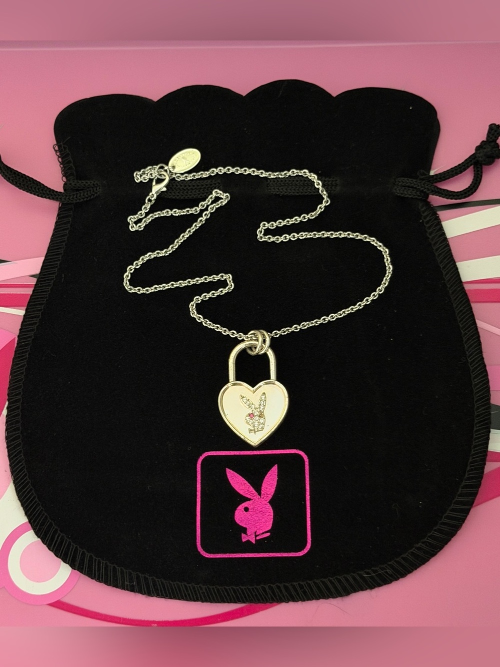 Playboy bling bunny necklace